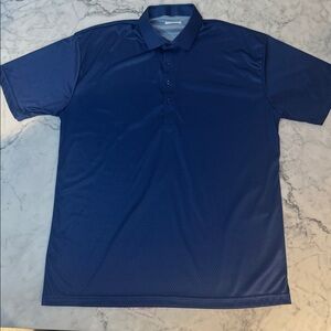 Collars & Co Dress Collar Polo | Dark Blue Pattern | XL | Performance Stretch